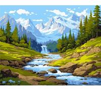 Peinture par numéros - Ruisseau dans les montagnes 40x50cm