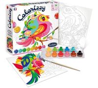 Peinture par numéros - SENTOSPHERE - Colorizzy Perruches - Rose et Multicolore - Pour Enfant à partir de 6 ans