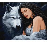 Peinture par numéros - Sous la protection du loup 40x50cm