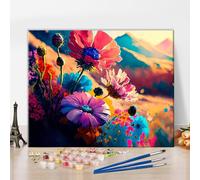 Peinture par numéros sur toile DIY artisanat peinture fleurs 40x50 cm