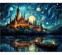 Peinture par numéros sur toile DIY peinture artisanale château 40x50 cm