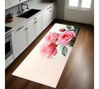 Peinture par Numéros Tapis de Cuisine Roses Roses 40 x 120 cm Antidérapant Lavable Devant Évier Absorbant et Doux pour Cuisine Couloir Salon et Entrée