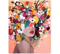 Peinture par Numéros, Toile 50×40 cm avec peintures et pinceaux, Flower girl, C5