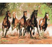 Peinture par numéros - troupeau de chevaux