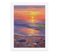 Peinture par numéros Un beau coucher de soleil sur la plage - 1 kit de peinture numérique pour adultes - Créez votre propre scène magique - Fournitures d'art sans cadre - 40 x 50 cm