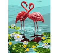 Peinture par numéros - Un couple de flamants 40x50cm