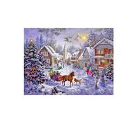 Peinture par numéros - YEESAM ART - 5D Diamond Painting - 30x30cm - Noël Champ de neige - DIY Bricolage