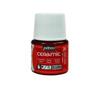 Pébéo Peinture céramique Couleur opaque Effet brillant Finition laquée Flacon 45 Rouge Cerise
