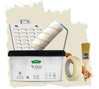 PECTRO Peinture Une Couche 4L (6,3kg) Kit Rouleau, pinceau, grille et ruban - Peinture Mur et Plafond Interieur Couleurs Chaudes - Ultra Couvrante et Lessivable, finition Mate