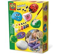 SES Creative | Kit Peinture sur Pierre Animaux Rigolos | Activité Manuelle Créative Enfant | 5 Pierres Naturelles à Décorer | Jouet 100% Neutre en CO₂ | Idée Cadeau dès 5 Ans | 14818