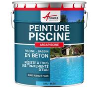 PEINTURE PISCINE BÉTON - 12 Couleurs - HAUTE RESISTANCE 7 ans - ARCAPISCINE - 2.5 L Bleu