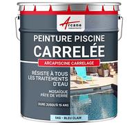 Peinture Piscine pour piscine en carrelage - plus performante qu'une peinture epoxy - ARCANE INDUSTRIES - Bleu Piscine - 5 kg (jusqu'à 15m² pour les 2 couches)