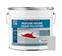 Peinture piscine coque polyester, béton, peinture piscine polyuréthane étanche et souple, haut de gamme PROCOM 12.5 Kg