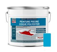Peinture piscine coque polyester et béton 12.5 Kg Bleu piscine (RAL 240 60 40)