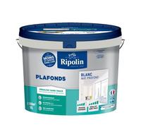 Peinture plafonds - Blanc mat - Sans trace - RIPOLIN - 10L