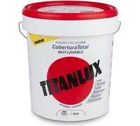 Peinture plastique lavable intérieur/extérieur blanc mat couvrant 15l titanlux 06t100015