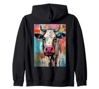 Peinture Pop Art Vache Colorée Abstrait Sweat à Capuche