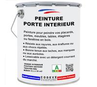 Peinture Porte Interieur - Codeve Bois/RAL 7037 - Gris poussière - 5L - Intérieur - Pour La Décoration De Votre Porte En Pin, Sapin, Frêne Ou Chêne.
