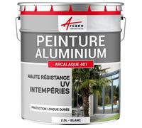 Peinture pour aluminium extérieur Arcalaque 401 : pour tole/volet/fenêtre 2.5 L - Blanc - RAL 9003