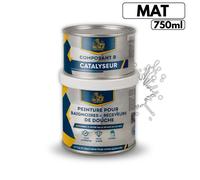 Peinture pour baignoire et salle de bain - BRICOSALVAJE - Blanc Hiver - Mat - 750ml
