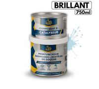 Peinture pour baignoire et salle de bain - BRICOSALVAJE - Bleu Brume Arctique - Brillant - 750ml