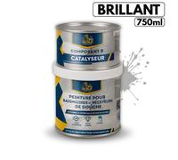 Peinture pour baignoire et salle de bain - BRICOSALVAJE - Gris Pierre Douce - Brillant - 750ml