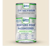 Peinture pour Baignoires Finition Satiné Beige Clair Scarlett, Bicomposant 600 + 150 ML, Application Facile, BRICOSALVAJE