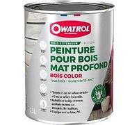 OWATROL - BOIS COLOR 2.5L - Teinte Anthracite - Peinture pour bois extérieur opaque - Finition Mate