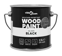 vidaXL Peinture pour bois Noir 2,5 L