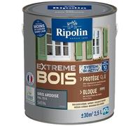 Peinture pour Bois -Intérieur/Extérieur - RIPOLIN - Ultra-couvrante - Résiste aux Intempéries, UV,Chocs -Satin - Gris Ardoise -
