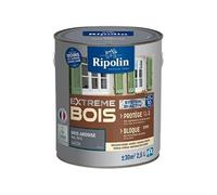 RIPOLIN - Peinture pour Bois Intérieur/Extérieur - Sans Sous-couche Ultra-couvrant - Résiste aux Intempéries, UV et Chocs - Protège et Magnifie - Lessivable - Satin - 2,5L - Gris Ardoise