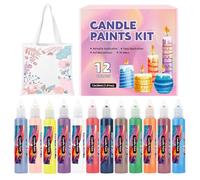 Peinture Pour Bougies | 12 Couleurs Vives Stylo Décoratif | Marqueurs Pour Dessin Sur Coton Artisanat Débutants Cadeaux Adultes Fêtes Anniversaires Mariages Sacs