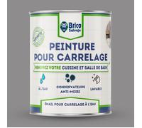 Peinture pour Carrelage - BRICOSALVAJE - Gris Chaud - Brillant - Haute Adhérence - Application Facile
