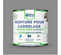 Peinture pour Carrelage - BRICOSALVAJE - Satiné Gris Chaud - 750 ML - Haute Adhérence - Application Facile