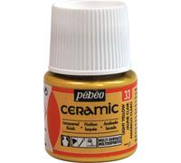 Pébéo - Ceramic - Couleur Opaque pour Terre Cuite, Céramique et Faïence - Effet Brillant - Finition Laquée - Flacon 45 jaune, Jaune Clair 025-033