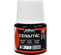 Pébéo - Ceramic - Couleur Opaque pour Terre Cuite, Céramique et Faïence - Effet Brillant - Finition Laquée - Flacon 45 ml, Noir