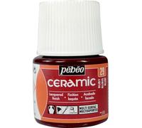 Pébéo - Ceramic - Couleur Opaque pour Terre Cuite, Céramique et Faïence - Effet Brillant - Finition Laquée - Flacon 45 ml, Rubis