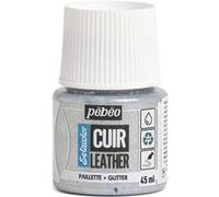 Pébéo Setacolor Cuir – Peinture acrylique résistante pour cuir et simili, paillette argent 45 ml