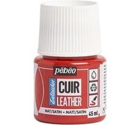 Pébéo Peinture acrylique Setacolor Cuir – Résistante, Finition mate/satinée – Rouge intense 45 ml