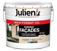 Julien Peinture pour Façades Multi-Supports en phase Aqueuse - Murs extérieurs, appuis de fenêtres, soubassement, gouttières - Ton Pierre 12 L