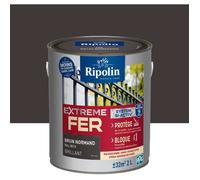 Peinture pour fer extérieur - RIPOLIN - Brun normand - Brillant - 2 l - Direct sur rouille - Sous-couche et finition