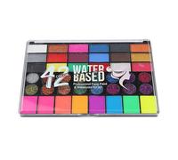 Peinture pour le visage à base d'eau - Palette de maquillage fluorescente pour Halloween avec une variété de nuances - Maquillage d'Halloween lavable pour le corps et le visage - Cosplay Clown enfants