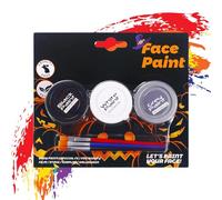 Peinture pour le visage d'Halloween, crème de maquillage lavable | 3 couleurs de peinture soluble dans l'eau pour le corps et le visage, pour cosplay, costume, événement sportif, et adultes