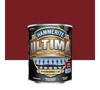 Hammerite Ultima - Peinture Acrylique Tous Métaux - 3 en 1 : Antirouille, Direct sur Rouille et Sans Sous-couche - Brillant Rouge 2,5 L