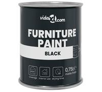 Peinture pour meubles intérieure - vidaXL - Noir - À base d'eau - Sans odeur - Couvre 6 m² - 0,75 l - Faible COV - Lisse