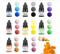 Peinture pour poudre de coulée, 30 couleurs x 15 ml, poudre facilement soluble, peinture pour béton, poudre de plâtre, contient 6 pinceaux, production de bricolage, revêtement de ciment, pigments