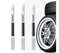 Peinture pour roues : stylo de retouche de réparation de rayures de bord automobile, peinture portable imperméable en 3 pièces pour une application rapide avec une utilisation facile | Kit de