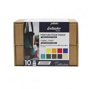 Pébéo Peinture pour tissus Setacolor Set Initiation - 6 flacons de 20 ml, couleurs opaques