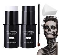Peinture pour visage blanc et noir - Kit de maquillage d'Halloween | Squelette zombie clown maquillage hallowen | Peinture corporelle pour anniversaire, maquillage de fête, décoration de fête