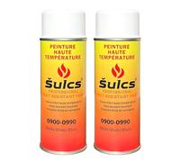 Peinture Professionnelle Haute Température 900° - Aérosol 400ml - Blanc Ref. 0990 - Haut Pouvoir Couvrant - Barbecue Braséro Four Poêle à bois Insert Cheminée Auto Moto Radiateur ŠULCS BBQ® (2)